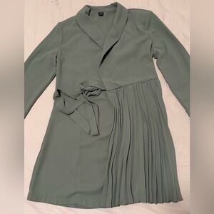Elegant Green Wrap Dress